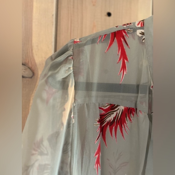 Trinity Semi Sheer Silk Tie Neck Tunic - Picture 6 of 7